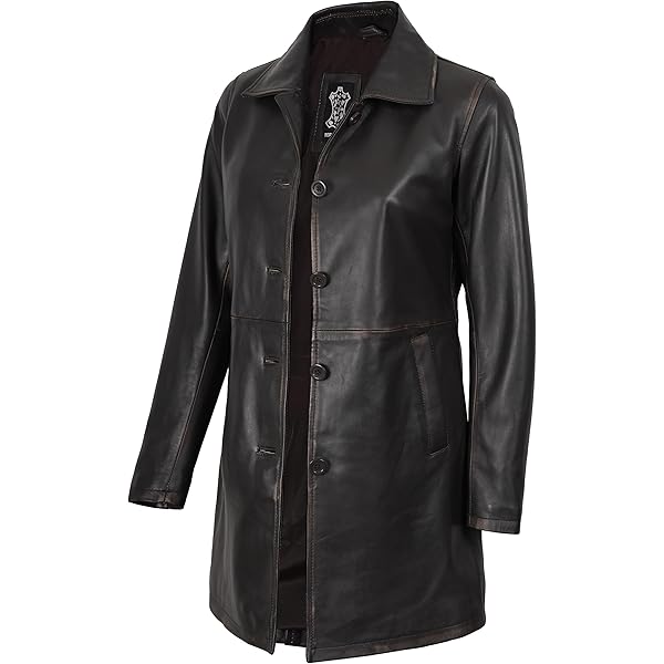 Real Leather Trench Coat, Supple Lambskin, Long Coat for